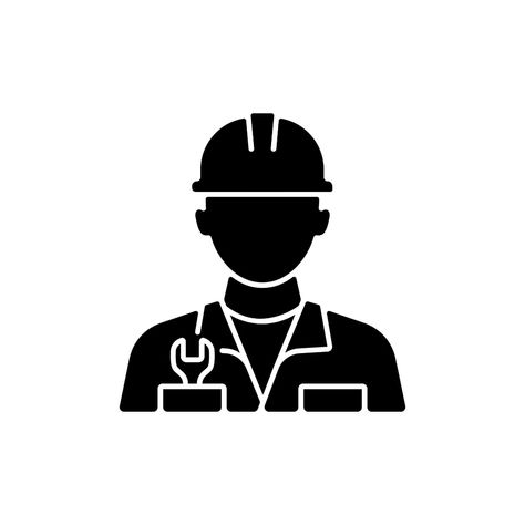 Engineer black glyph icon. Fixing ship during cruise. Keeping mechanisms in good shape. Navigation and manoeuvring system controling. Silhouette symbol on white space. Vector isolated illustration Engineering Symbols, Marine Engineering, Glyph Icon, White Space, Glyphs, Vector Art, Vector Free, Engineering, Clip Art