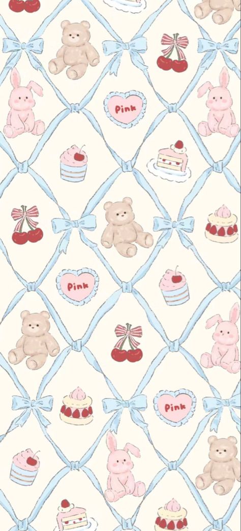 Pink Bear Wallpaper, Phone Wallpaper Lockscreen, Cute Iphone Wallpaper, Hello Kitty Wallpaper Hd, Teddy Bear Wallpaper, Easter Wallpaper, Soft Wallpaper, Pop Art Wallpaper, Iphone Wallpaper Themes