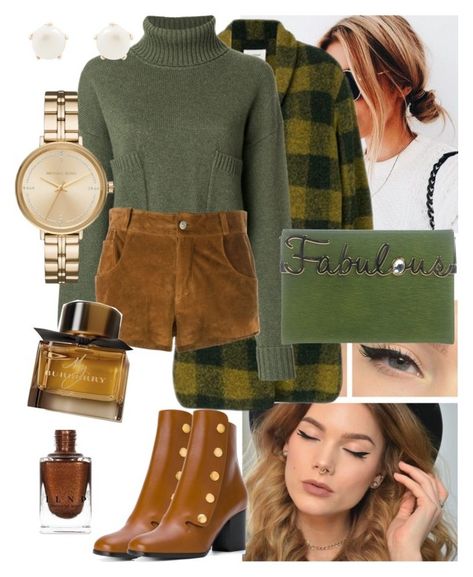 P821| Turtleneck| Green|| Shorts| Brown|| Booties| Brown|| Coat| Green|| Multicolored| Bun| Wavy| Clutch| Green|| Nude eye| Brown lip| Nail| Brown|| Watch| Gold|| Earrings| Pearl|| White| Gold| ⚜️ by emramisa-1 on Polyvore featuring polyvore, fashion, style, ChloÃ©, Ãtoile Isabel Marant, Au Jour Le Jour, Mulberry, Charlotte Olympia, Michael Kors, Lulu Frost, Burberry and clothing Cultural Photoshoot, Mint Fashion, Brown Watch, Nail Brown, Brown Watches, Lulu Frost, Brown Booties, Earrings Pearl, Green Coat