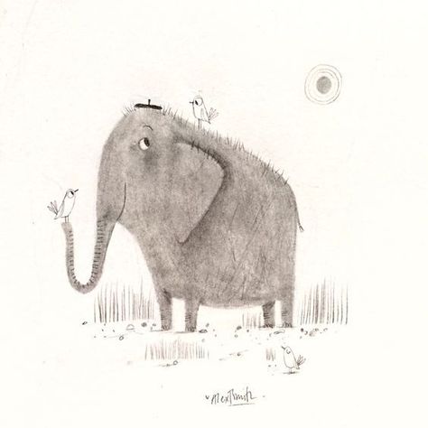 Alex T Smith Alex T Smith, World Elephant Day, Elephant Illustration, Picture Books Illustration, Elephant Love, Elephant Art, Love Illustration, An Elephant, Art And Illustration