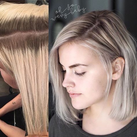 From grown out #doubleprocess to soft rooted blonde Grown Out Blonde Hair, Highlight Shades, Highlights Brown Hair Balayage, Highlight Lowlight, Blonde Foils, Blond Highlights, Rooted Blonde, Full Highlight, Blonde Hair With Roots