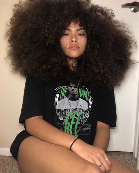 16.9k Likes, 215 Comments - tx 🇲🇽🦁 (@curlybre) on Instagram: “in the name of gee🦍. 🐻face  #explore #explorepage” Big Natural Hair, Cabello Afro Natural, Big Afro, Curly Fro, Big Curly Hair, Pelo Afro, Beautiful Curly Hair, Curly Hair Inspiration, Afro Girl