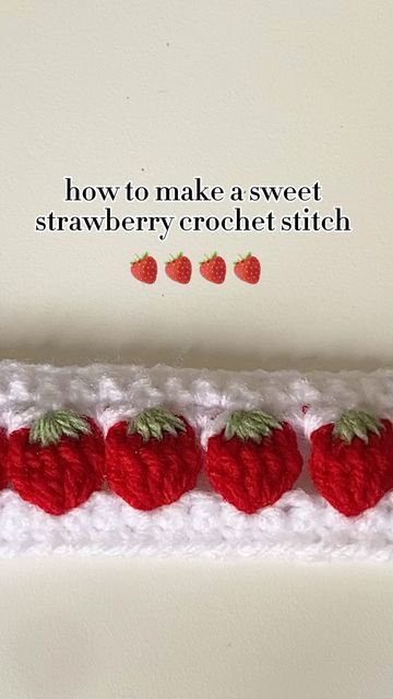 Strawberry Stitch Crochet Pattern, Crochet Strawberry Bobble Stitch, Strawberry Headband Crochet Pattern, Strawberry Headband Crochet, Strawberry Crochet Projects, Strawberry Stitch Crochet, Strawberry Stitch, Crochet Strawberry Headband, Crochet Strawberry Stitch