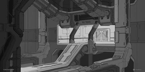 ArtStation - Sci-Fi Sketches, Stas Yurev Sci Fi Environment Interiors, Sci Fi Environment Concept Art, Inside Spaceship, Wolf 359, Forge Ideas, Sci Fi Background, Sci Fi Building, Spaceship Interior, Bg Design