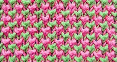 Two-color Bee stitch is an easy stitch pattern with a 4 row repeat. Just knit each color until it runs out and continue with the next color. Easy and relaxing. Perfect for new knitters.. Bee Stitch, Two Color Knitting Patterns, Knitting Patterns Hats Women, Knitting Stitch Patterns, Stitches Knitting, Slip Stitch Knitting, Rib Stitch Knitting, Blanket Squares, Knitting Squares