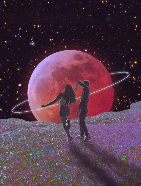 Trippy Aesthetic Wallpaper, Trippy Aesthetic, New Retro Wave, Surreal Collage, Shotting Photo, Red Moon, Trippy Art, Moon And Stars, Retro Futurism