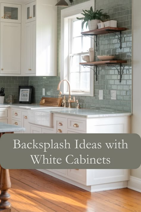 Elevate your kitchen with these stunning backsplash kitchen for white cabinets ideas! From timeless white cabinet with white backsplash looks to chic contrasts, explore creative ways to style your space. Not sure what backsplash with white cabinets suits your style? Discover options from classic tiles to bold patterns. Pair these ideas with marble counters for a sophisticated touch . Make your kitchen shine with these backsplash design ideas Colored Backsplash With White Cabinets, White Cabinets Tile Backsplash, Light Tile Backsplash Kitchen, Where To End Tile Backsplash Kitchen, White Kitchen Colorful Backsplash, Backsplash For White Kitchen Cabinets, Where To End Backsplash In Kitchen, White Shaker Kitchen Cabinets Backsplash, White Kitchen Color Backsplash