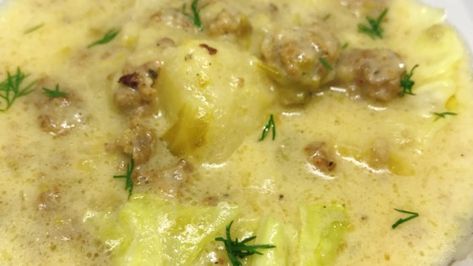 Using the Instant Pot(R) ensures that this comforting, creamy cabbage sausage soup is ready in no time. Instant Pot Recipes Soup, Cabbage Sausage Soup, Soup Recipes Instant Pot, Creamy Cabbage, Cabbage Sausage, Chicken Soup Base, Instapot Meals, Sausage Soup Recipes, Homemade Beans