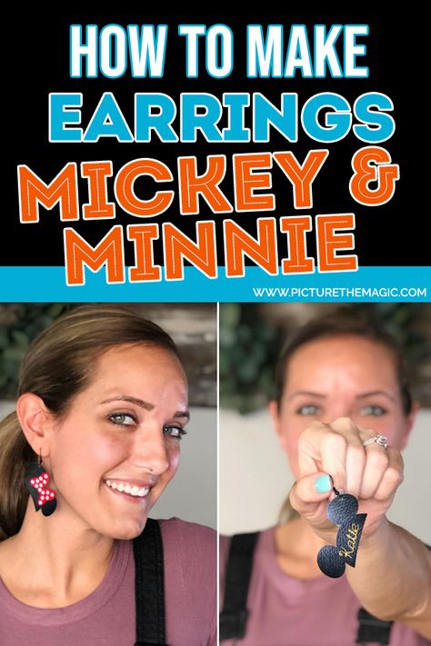 Earrings With Cricut, Disney Cricut, Disney Diy Crafts, Mouse Earrings, Disney Earrings, Minnie Mouse Earrings, Mickey Mouse Earrings, Ruby Earrings Studs, Minnie Bow