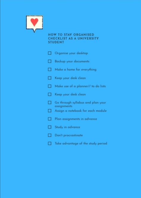 Checklist on how to stay organized as a university student Uni Prep, University Preparation, Student Checklist, Life Organisation, How To Stay Organized, To Do Checklist, Aesthetic Lifestyle, Student Organization, Get Your Life