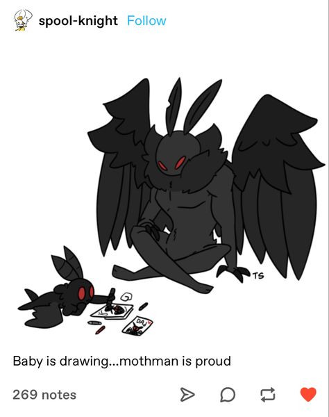 Cryptidcore Drawing, Mothman Art Cute, Mothman Fanart Cute, Cute Cryptids Art, Mothman Icon, Mothman Inspired Outfit, Cryptid Fanart, Mothman Comic, Mothman Oc