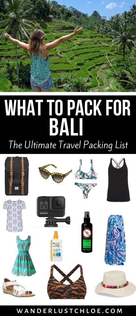 Wondering what to wear in Bali? Perhaps you can’t decide what essentials you’ll need for your adventurous trip? This packing list for Bali will help you decide exactly what to chuck in your suitcase, and what to leave out. From bikinis and sunglasses to GoPross, learn about the latest fashion for women, style ideas for summer holidays and what to wear in Bali at temples, beaches, waterfalls, at the rice paddies, in chic hotels and more. #PackingLists #BaliFashion #IndonesiaTravel #TravelTips What To Wear To Bali Outfit Ideas, What To Wear In Indonesia, What To Wear In Bali, Bali Packing List, Vacation 2024, Bali Fashion, Packing List For Travel, White Water Rafting, Bali Travel