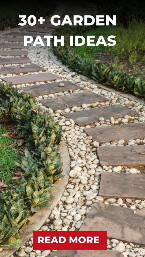 30+ Garden Path ideas Garden Path Ideas, Paver Path, Pathway Ideas, Functional Garden, Stone Garden Paths, Garden Pavers, Concrete Path, Backyard Walkway, Walkway Landscaping