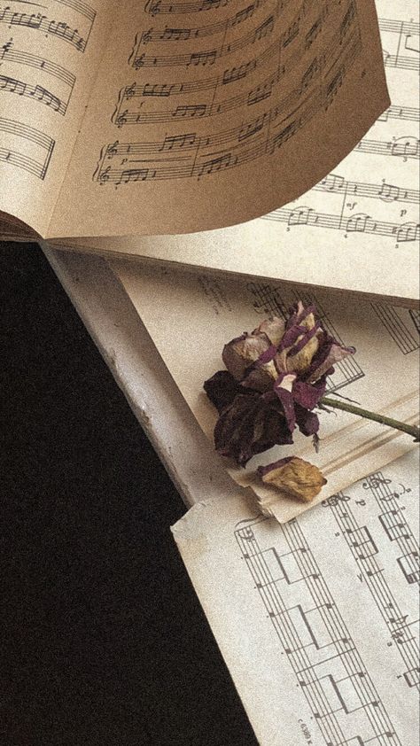 Dark academia romantic aesthetic light academia cosy cozy music notes rose flower Dark Academia Music, Music Manuscript, Chaotic Academia, Old Music, Dark Academia Aesthetic, Music Aesthetic, Academia Aesthetic, Music Wallpaper, Light Academia