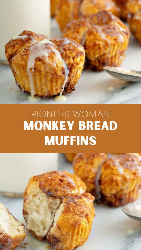 Pioneer Woman Rum Balls Monkey Bread Muffins, Easy Monkey Bread, Muffins Blueberry, Homemade Doughnuts, Sweet Breakfast Treats, Breakfast Recipes Sweet, Bread Muffins, Canned Biscuits, Breakfast Goodies