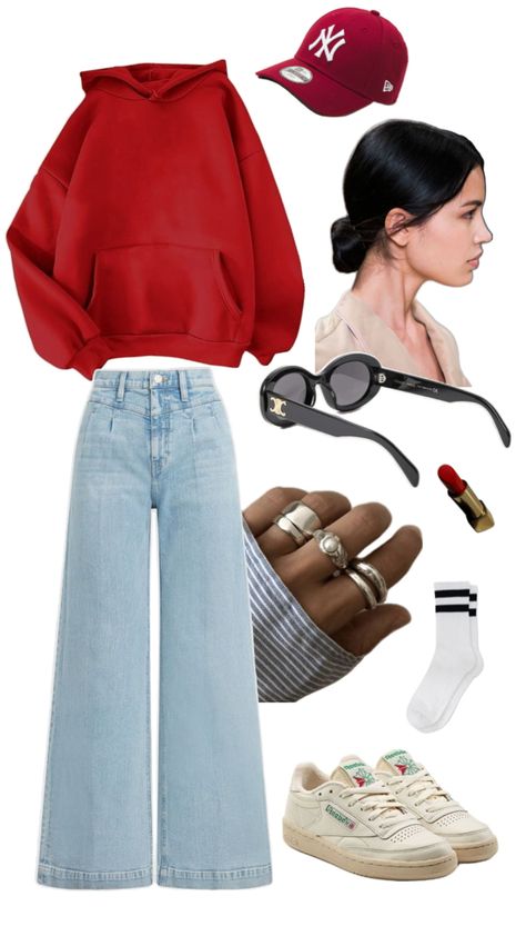 Classy red electric grandpa 가을 패션, Aesthetic Clothes, Autumn Fashion, Fashion Outfits, My Style, Outfit Inspo, Red, Clothes