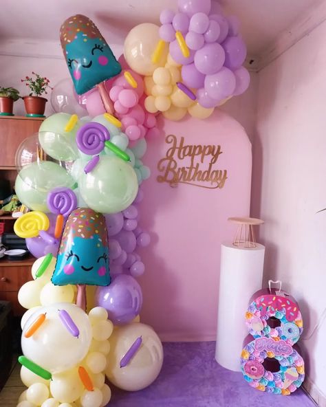 Decoración sencilla en temática Candyland 🍭🍬para Maia 🤗 #decoraciondeeventos #decoracionconglobos #decoracioncandyland 🎉 March 25, Birthday Decorations, Baby Shower, Shower, Birthday, On Instagram, Mariana