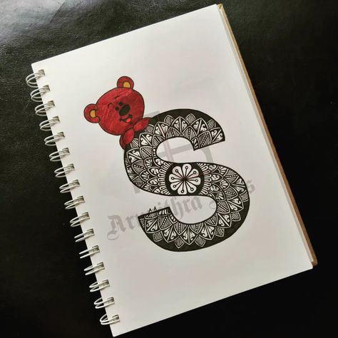 Alphabet S Alphabet Mandala Art Letter S, Alphabet Mandala Art, Mandala Letters, Alphabet Mandala, Mini Doodles, Mandala Arts, Mandala Sketch, Homemade Bookmarks, Art Markers Drawing