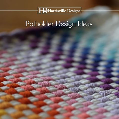 Weaving Patterns Design, Potholder Loom, Harrisville Designs, Weaving Loom Projects, Potholder Patterns, Envelope Art, Weaving Designs, Loom Pattern, Weaving Projects