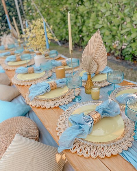 Blissful garden 🍃 soirée 💛. This bright, airy, and chic setup was the perfect setting for our client’s bachelorette picnic 🧺. • • #paradisepicnics #picnic #picnics #eventplanner#babyshower #weddings #party #partyplanner#picnicdate #picnicday #outdoorparty #florida#datenight #birthday #picnicparty #picnictime #boho#picnicinthepark #mothers #motherslove #outdoorliving #outdoordining #brunch #host #ideas #summer2024 Coastal Garden Party, Host Ideas, Outdoor Living Diy, Picnic Birthday Party, Picnic Birthday, Boho Picnic, Coastal Boho, Coastal Gardens