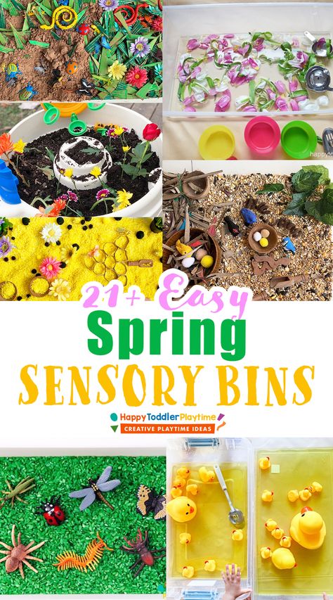 21+ Easy Spring Sensory Bins for Kids - Happy Toddler Playtime Sensory Bins Spring, Toddler Spring Activities, Spring Sensory, Paper Craft Easy, Spring Preschool Activities, Sensory Activities For Preschoolers, Toddler Sensory Bins, Sensory Tubs, Spring Toddler