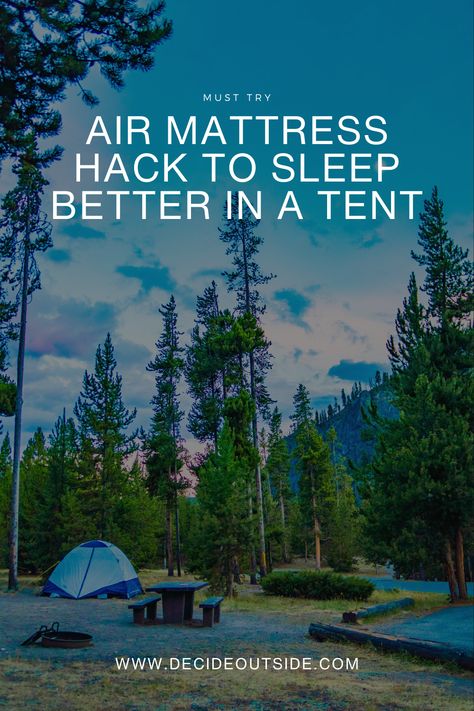 Discover the ultimate guide to sleeping comfortably while camping with these must-try air mattress hacks. From optimizing inflation levels to finding the perfect sleeping position, these hacks will transform your camping experience. Don't settle for restless nights in the great outdoors. Take your camping game to the next level and sleep like never before. Try these air mattress hacks today and wake up refreshed and ready for adventure! Air Mattress Hacks, Tent Camping Beds, Tent Camping Ideas, Camping Air Mattress, Sleep Hacks, Sleeping Hacks, Camping Safety, Air Mattress Camping, Wake Up Refreshed