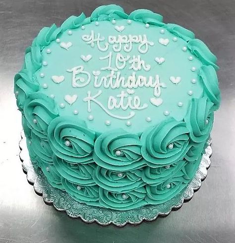 Aqua Cakes Birthday, Teal Cakes, Rosette Cakes, Aqua Cake, Turquoise Cake, Grad Cakes, Teal Cake, Cars Birthday Cake, Rosette Cake