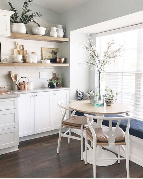 Photo 36 of 42 in 10 Home Renovators You Should Follow on Instagram Right Now - Dwell White Subway Tiles, Bench Seat Cushion, White Subway Tile, Classic Home Decor, Kitchen Nook, Dining Nook, Decoration Inspiration, Follow On Instagram, Breakfast Nook