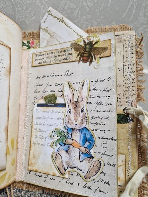 Handmade Recycled Junk Journal Peter Rabbit Beatrix Potter | eBay Beatrix Potter Junk Journal, Artist Research Page, Art Final, Gcse Art Sketchbook, Peter Cottontail, Sketchbook Pages, Gcse Art, Beatrix Potter, Peter Rabbit