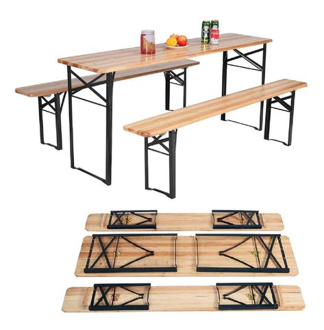 Folding picnic table bench