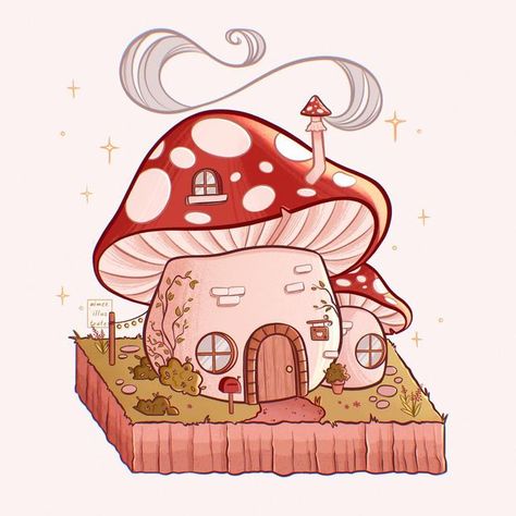 Aimee 🌿dtiys ongoing🌿 on Instagram: "🍄mushroom cottage🍄 🌿saves and shares appreciated🌿 First building illustration! (Since 2019 at least 😅) I’m branching out of my comfort zone for 🌿artistic growth🌿 so here’s to hoping it goes well. Here’s another finished version of one of my story sketches -swipe for side by side comparison! this is my ideal living environment tbh 🍄 somewhat inspired by animal crossing and the work of @angelahao_art (also @animalcrossing_official this is my request f Cottage Drawing, Village Drawing, Mushroom Cottage, Whimsical Art Journal, Fall Drawings, Pen Art Work, House Cartoon, Building Illustration, Out Of My Comfort Zone