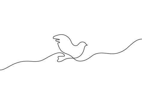 Continuous Line Drawing Simple, Line Drawing Simple, Simple Bird Drawing, One Continuous Line Drawing, Bird Symbol, Fly Bird, Dove Flying, Simple Abstract, Drawing Simple