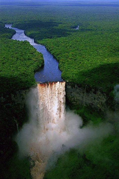 Kaieteur Falls: Kaieteur Falls is the world's widest single-drop waterfall, located on the Potaro River in the Kaieteur National Park, in Essequibo, Guyana; Photo by PhilTheNet Kaieteur Falls, Amazing Nature Photography, Have Inspiration, Beautiful Waterfalls, Pretty Places, Places Around The World, Amazing Nature, Beautiful World, Beautiful Landscapes