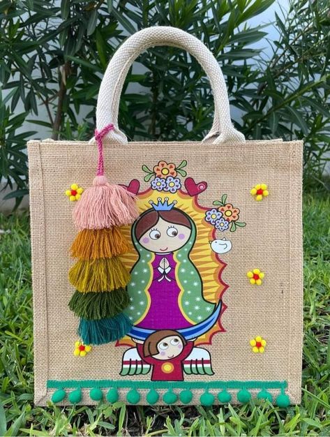 Diy Jute Bags, Painted Canvas Bags, Painted Burlap, Handmade Fabric Bags, Handbags Collection, Burlap Tote Bags, Painting Burlap, Handpainted Bags, Burlap Tote