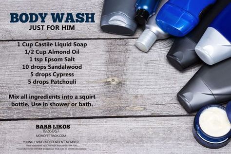 Diy Body Wash, Homemade Body Wash, Body Wash For Men, Essential Oil For Men, Diy Fathers Day, Mens Body Wash, Oils For Men, Essential Oils Gifts, Diy Body Care