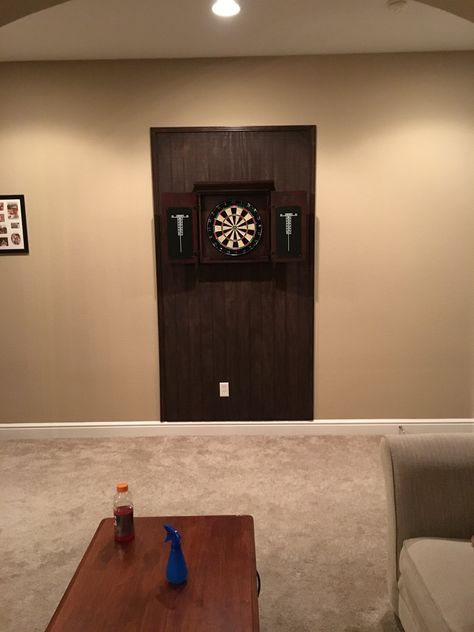 Dart board wall protector Dart Board Cabinet Wall Ideas, Dart Board Wall Protector, Basement Dart Board, Modern Dart Board Wall, Hidden Dart Board, Dart Board Wall Ideas, Dartboard Ideas, Dartboard Wall Protector, Dartboard Backboard