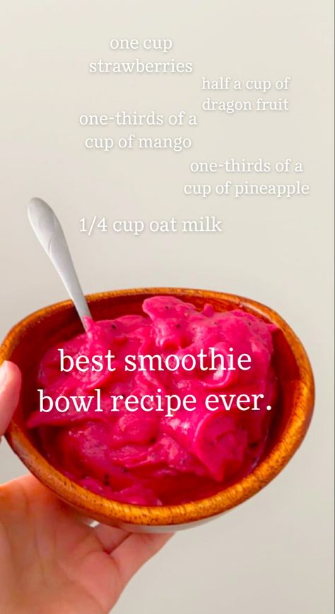 Mango Dragonfruit Smoothie Bowl, How To Make Asie Bowls Fruit, Asie Bowls Fruit Recipe, Smothies Bowls Recipe Without Banana, Pink Smoothie Bowl Recipe, Aesthetic Smoothie Bowl Recipes, Passion Fruit Smoothie Bowl, Aici Bowl Recipe, Passionfruit Smoothie Bowl