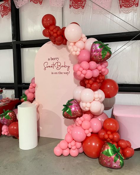 A berry Sweet Baby is on the way🍓 | Instagram Berry Excited Baby Shower Theme, Berry Cute Baby Shower Ideas, Last Baby Shower Ideas, 2024 Baby Shower Themes, A Berry Sweet Girl Is On The Way, February Baby Shower Themes Girl, Baby Shower Berry Theme, Berry Gender Reveal, Berry Party Theme