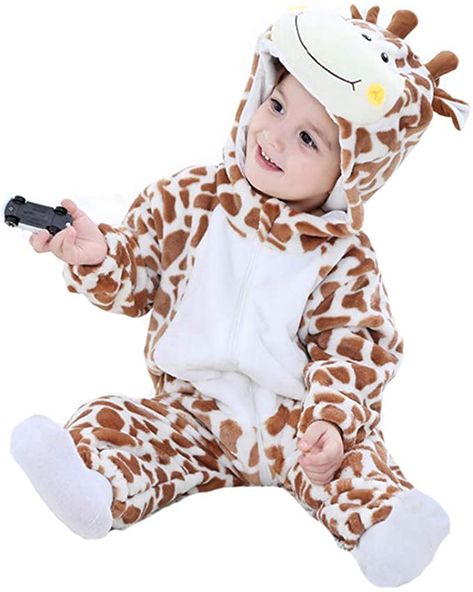 Amazon.com: Tonwhar Inflant And Toddler Animal Onesie Cosplay Costume (70（Height:22"-26"/ages 0-6 months）, Giraffe): Clothing Baby Animal Costumes, Giraffe Costume, Halloween Infantil, Baby Kostüm, Animal Onesie, Winter Baby Clothes, Mommy And Me Dresses, Animal Costumes, Winter Pajamas