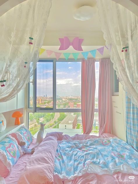 Bunk Bed Girls Room, Habitacion Aesthetic, Korean Bedroom, Kawaii Room Ideas, Room Organization Bedroom, Kawaii Bedroom, Pastel Room Decor, Aesthetic Bedroom Ideas, Dream Kitchens Design