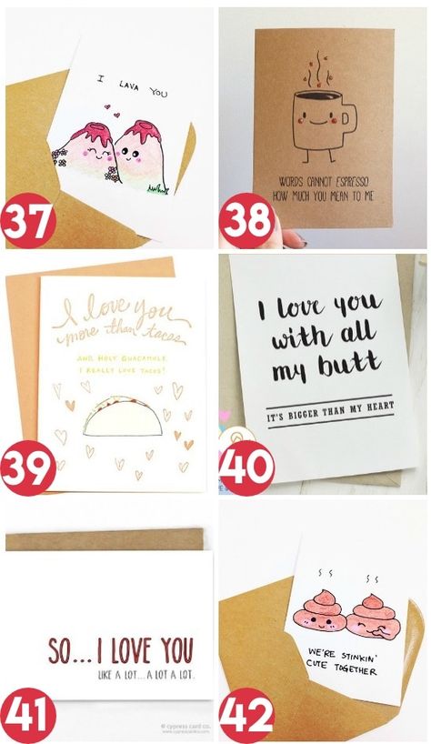 Card Ideas For A Spouse For Any Occasion Heart Puns, Boyfriend Things, Card Verses, Birthday Present For Boyfriend, Birthday Puns, Punny Cards, Funny Anniversary, Creative Dates, Diy Anniversary