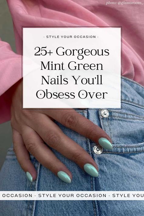 Looking for mint green nails, light green nails, or pastel green nails inspiration? You’ll love this stunning list of mint nails with design ideas that are perfect for a chic aesthetic! There’s tons of nail art ideas as well as simple mint green nails with glitter, with flowers, and minimal options. Whether you want classic French tip, coffin, almond, square, or short nails, you’ll find some you love on this list for 2023! Minty Green Acrylic Nails, Mint Green Nail Design Ideas, Light Green Manicure Ideas, Chrome Mint Green Nails, Pastel Green Chrome Nails, Mint Green Short Nails, Light Mint Green Nails, Mint Green And White Nails, Mint Green Chrome Nails