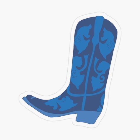 Get my art printed on awesome products. Support me at Redbubble #RBandME: https://www.redbubble.com/i/sticker/Blue-cowboy-boot-by-EllieStuart/156853106.O9UDB?asc=u Blue Cowboy Boots, Plastic Stickers, Cowboy Boot, Ipad Skin, Glossier Stickers, Laptop Sleeves, Cowboy Boots, Sticker Design, Skateboard