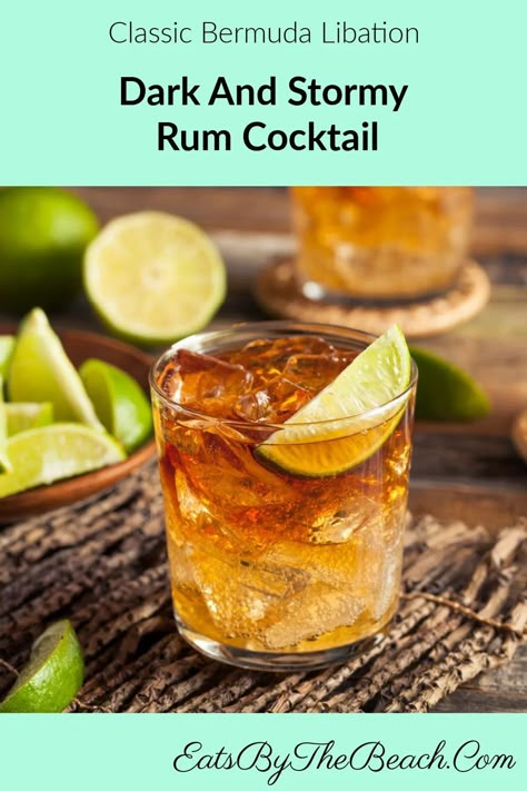 Dark Rum Drinks Recipes, Dark Rum Drinks, Dark Rum Cocktails, Dark N Stormy Cocktail, Ginger Beer Cocktail, Bar Tending, Rum Drinks Recipes, Recipes By Ingredients, Beer Cocktail