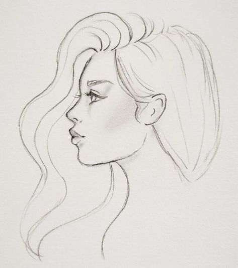 Female Side Profile, Pin Up Drawings, Side Portrait, Profile Drawing, Pencil Sketch Drawing, Sketches Pencil, Art Sketches Doodles, Female Drawing, Art Sketches Pencil