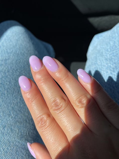 Lavender Round Nails, Lilac Sns Nails, Short Oval Lavender Nails, Dip Purple Nails, Pink Purple Dip Nails, Clear Lilac Nails, Lilac Dip Nails, Grad Nails Short, Purple Powder Nails