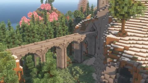 Minecraft Jungle Bridge, Minecraft Rope Bridge, Jungle Minecraft, Minecraft Brick, Minecraft Bridge, Bridge Ideas, Minecraft Building Ideas, Castle Exterior, Rope Bridge