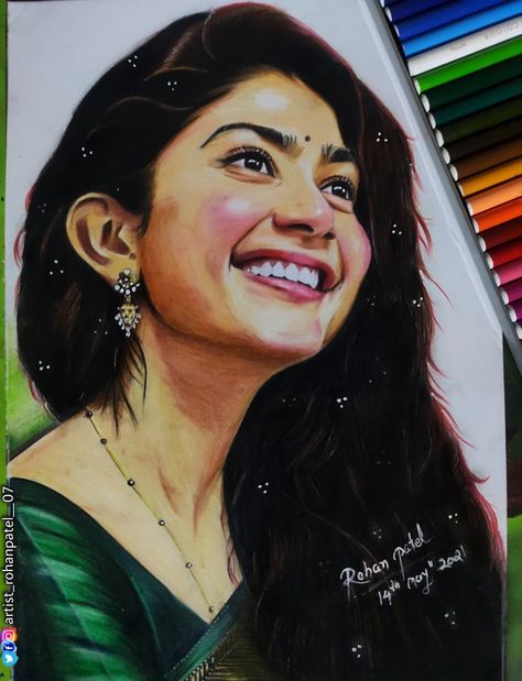 Pencil colour Portrait Sai Pallavi Fans South actress Sai Pallavi Drawing, Bollywood Sketch, Pencil Colour Portrait, Colour Pencil Portrait, Colour Portrait, Sai Pallavi Hd Images, Girls Drawing, Digital Painting Photoshop, Sketch Images