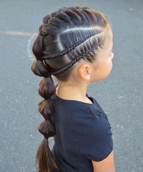 Kindergarten Hairstyles, Side Cornrows, Picture Day Hair, Bubble Braid, Girl Hair Dos, Curly Hair Braids, Girls Natural Hairstyles