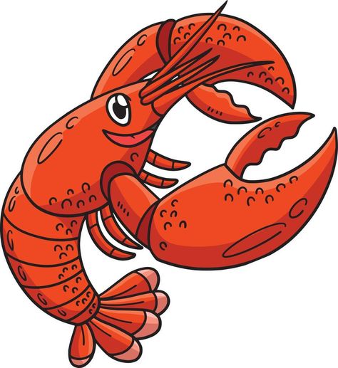 Lobster Marine Animal Cartoon Colored Clipart Lobster Cartoon, Lobster Clipart, Cartoon Lobster, Lobster Drawing, Scuba Vbs, Cartoon Sea Animals, Life Drawings, The Lobster, Aquatic Animals